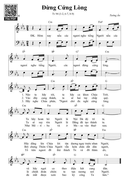 Sheet PDF of Thánh Vịnh 94, đừng Cứng Lòng 1