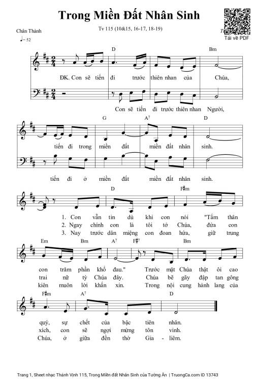 Sheet PDF of Thánh Vịnh 115, Trong Miền đất Nhân Sinh