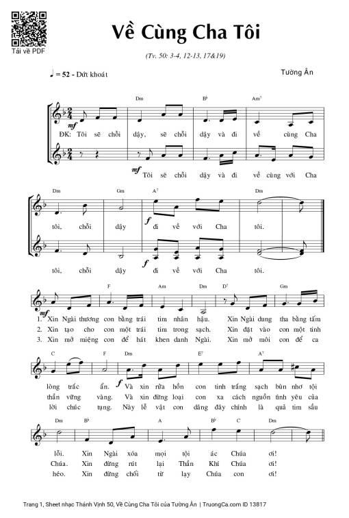 Thánh Vịnh 50, Về Cùng Cha Tôi