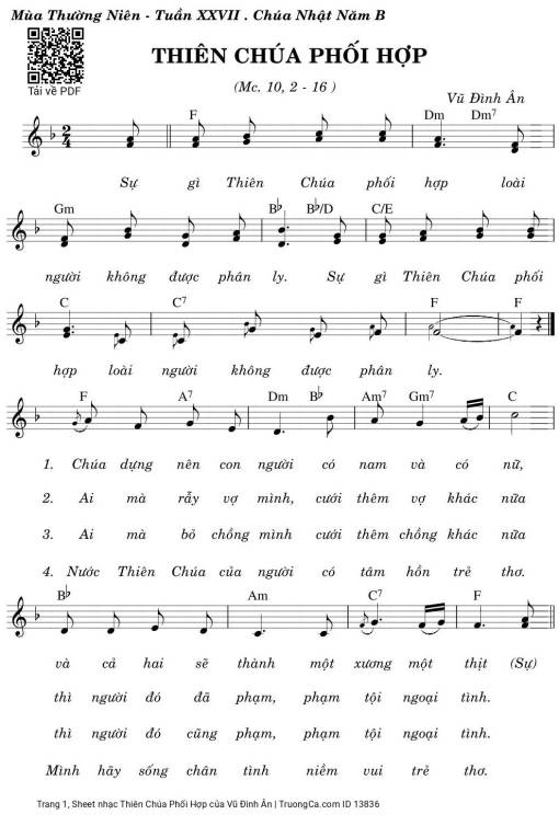 Sheet PDF of Thiên Chúa Phối Hợp