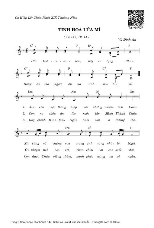 Thánh Vịnh 147, Tinh Hoa Lúa Mì