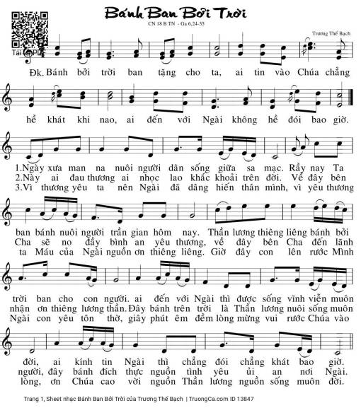 Sheet PDF of Bánh Ban Bởi Trời