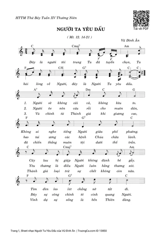Sheet PDF of Người Ta Yêu Dấu