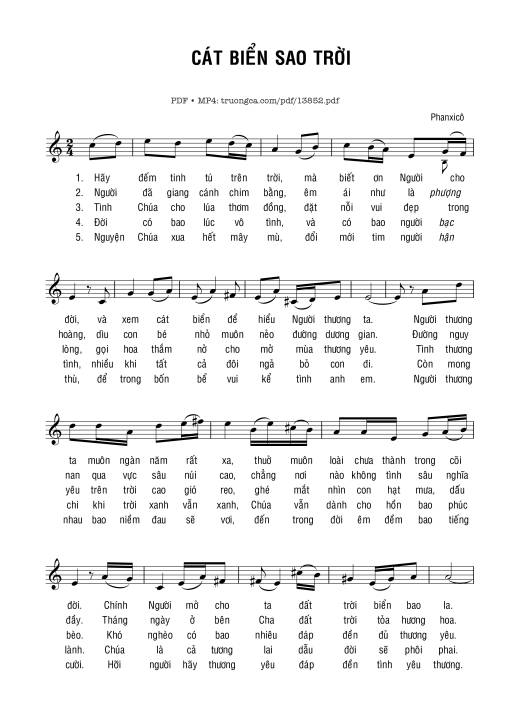 Sheet PDF of Cát Biển Sao Trời