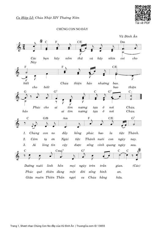 Sheet PDF of Chúng Con No đầy