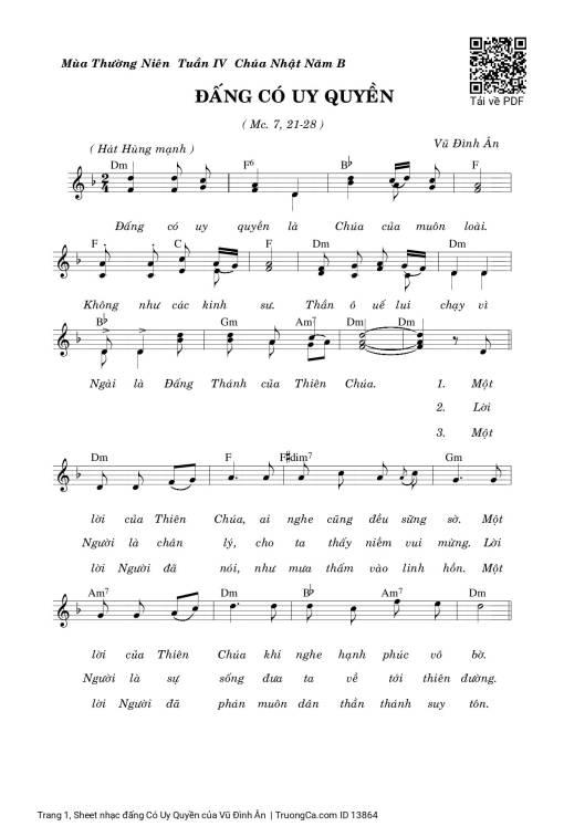 Sheet PDF of đấng Có Uy Quyền