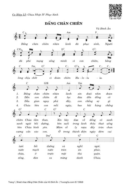 Sheet PDF of đấng Chăn Chiên