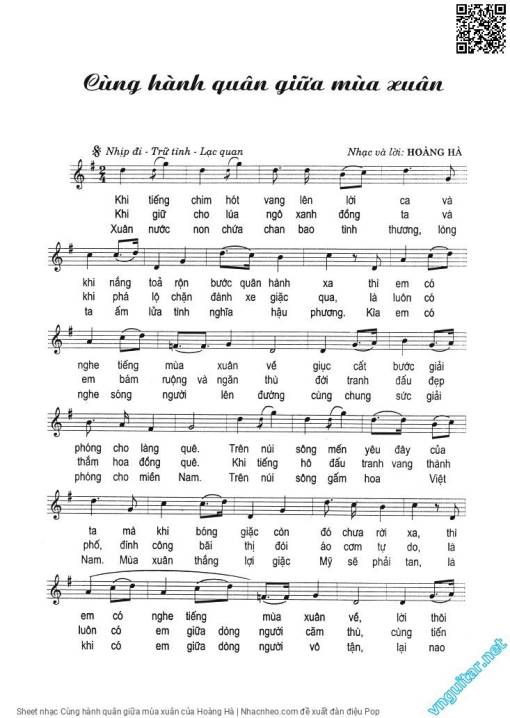 Sheet PDF of Cùng hành quân giữa mùa xuân