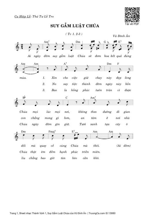Sheet PDF of Thánh Vịnh 1, Suy Gẫm Luật Chúa