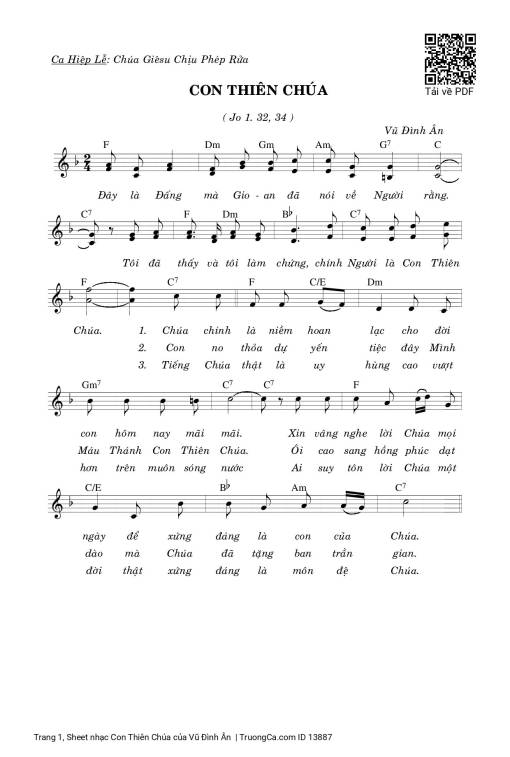 Sheet PDF of Con Thiên Chúa