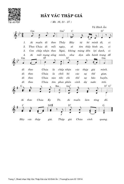 Sheet PDF of Hãy Vác Thập Giá
