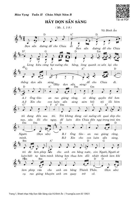 Sheet PDF of Hãy Dọn Sẵn Sàng