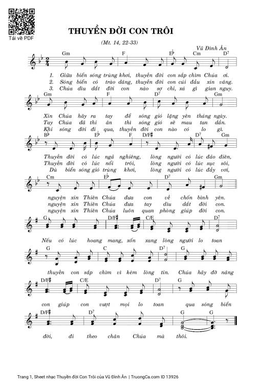 Sheet PDF of Thuyền đời Con Trôi
