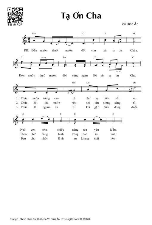 Sheet PDF of Ta Khát - Vũ Đình Ân