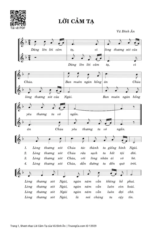 Lời Cảm Tạ - Vũ Đình Ân