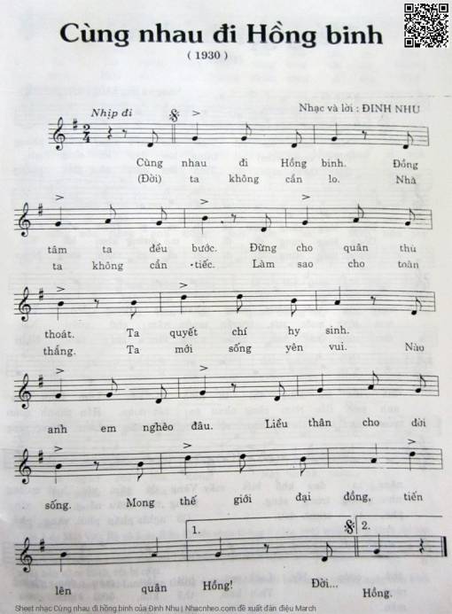 Sheet PDF of Cùng nhau đi hồng binh