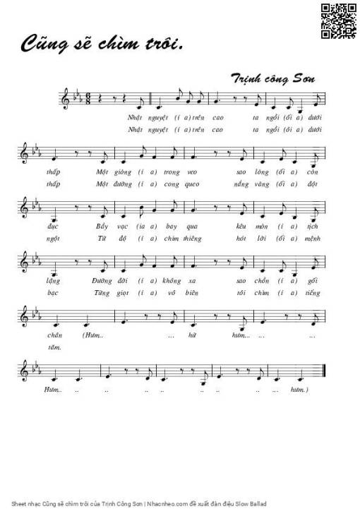 Sheet PDF of Cũng sẽ chìm trôi