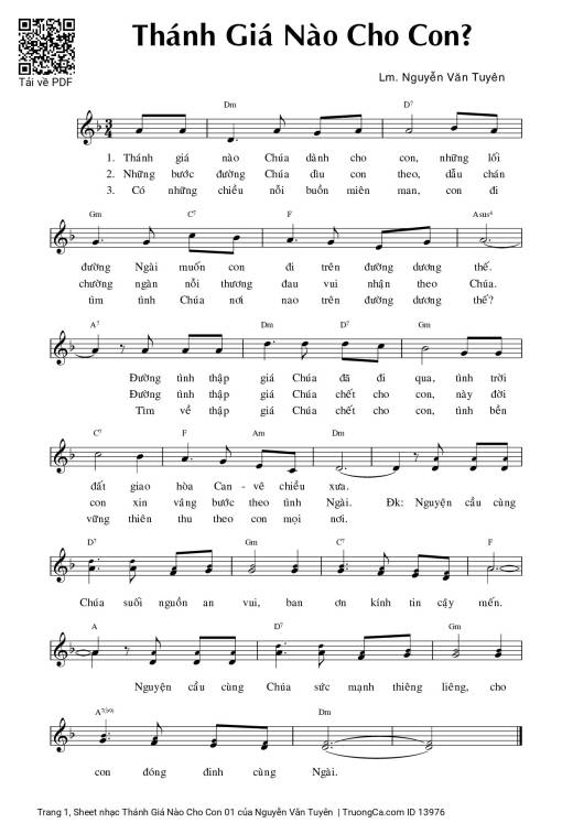 Sheet PDF of Thánh Giá Nào Cho Con 01