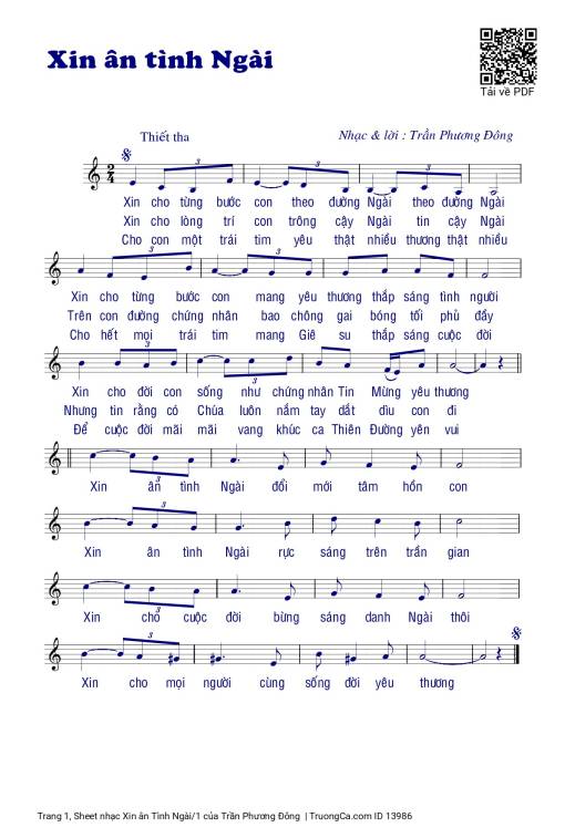 Sheet PDF of Xin ân Tình Ngài/1