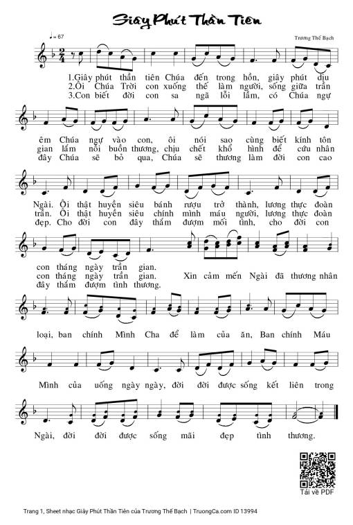 Sheet PDF of Giây Phút Thần Tiên