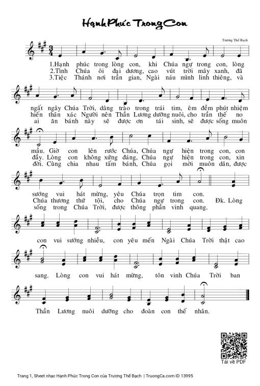 Sheet PDF of Hạnh Phúc Trong Con