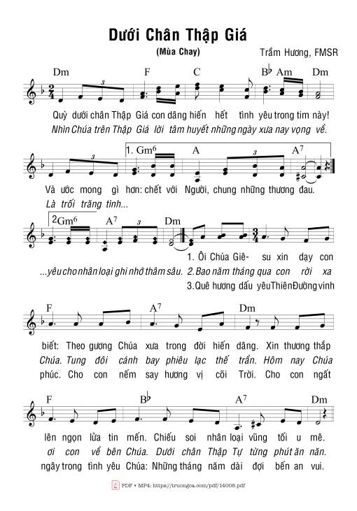 Sheet PDF of Dưới Chân Thập Giá