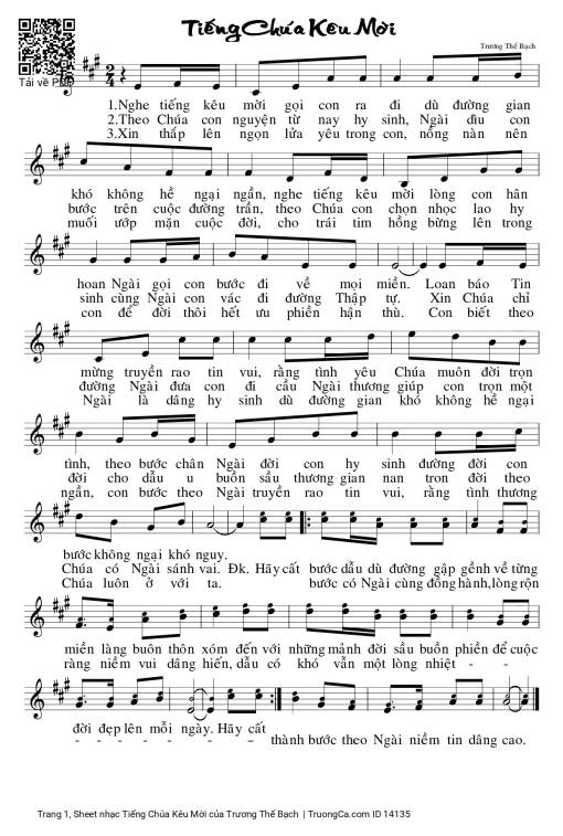 Sheet PDF of Tiếng Chúa Kêu Mời