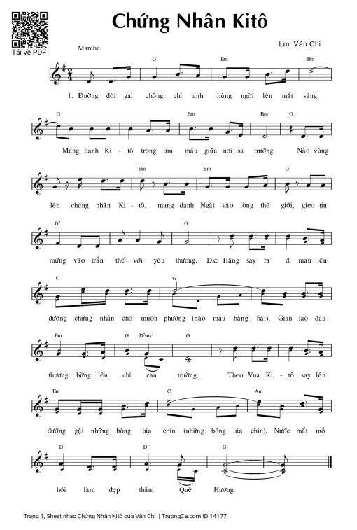 Sheet PDF of Chứng Nhân Kitô