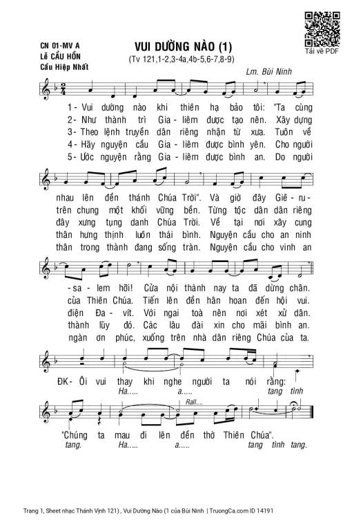 Thánh Vịnh 121) , Vui Dường Nào (1