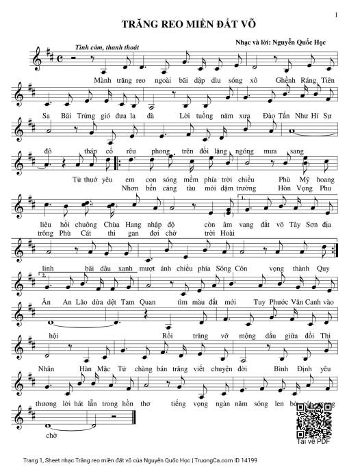 Sheet PDF of Trăng reo miền đất võ