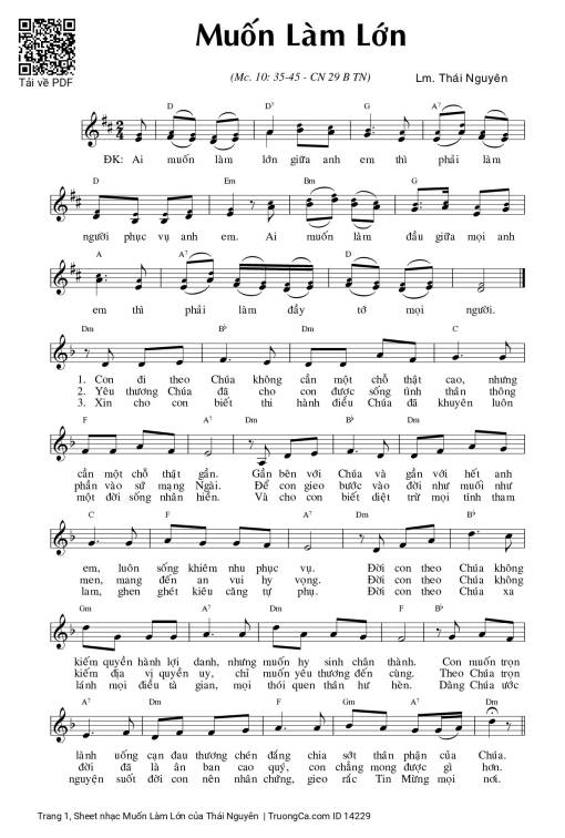 Sheet PDF of Muốn Làm Lớn