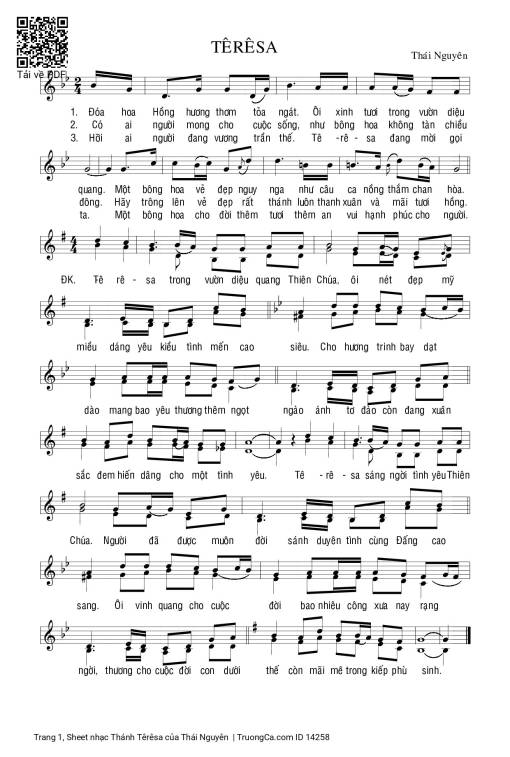 Sheet PDF of Thánh Têrêsa