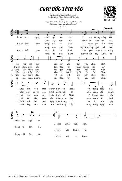 Sheet PDF of Giao ước Tình Yêu