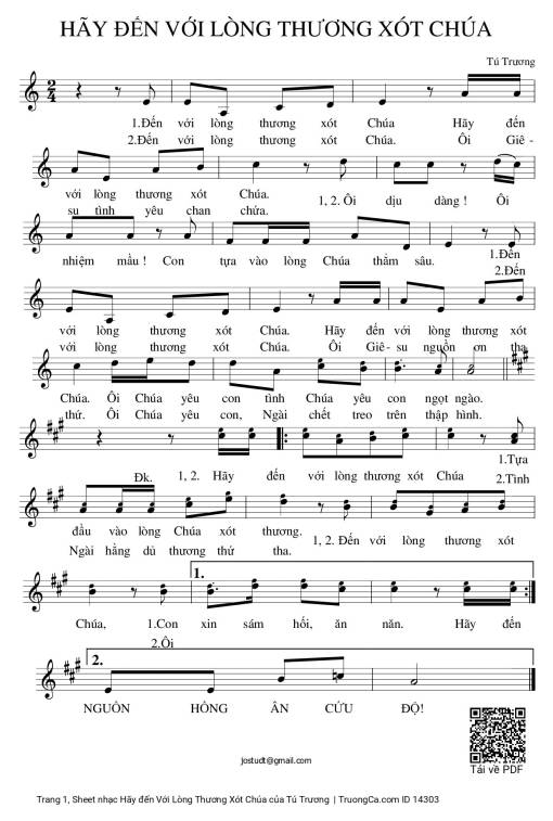 Sheet PDF of Hãy đến Với Lòng Thương Xót Chúa