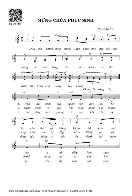 Sheet PDF of Mừng Chúa Phục Sinh