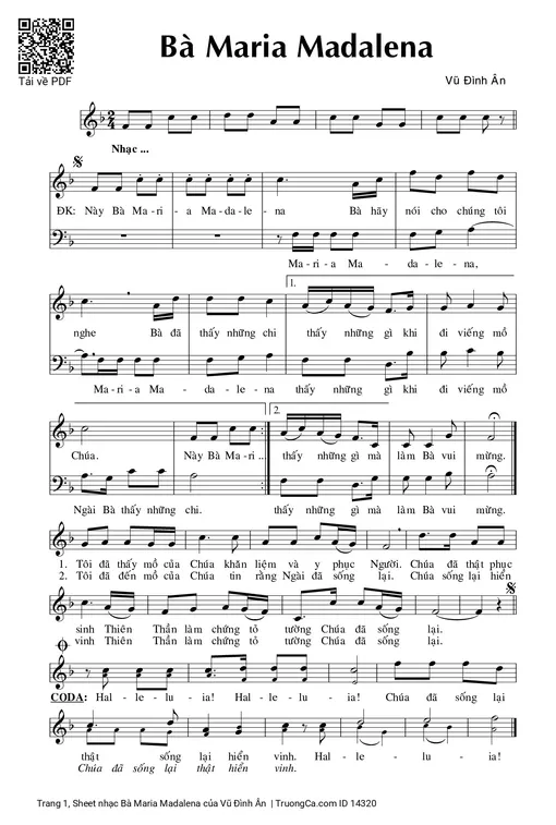 Sheet PDF of Bà Maria Madalena