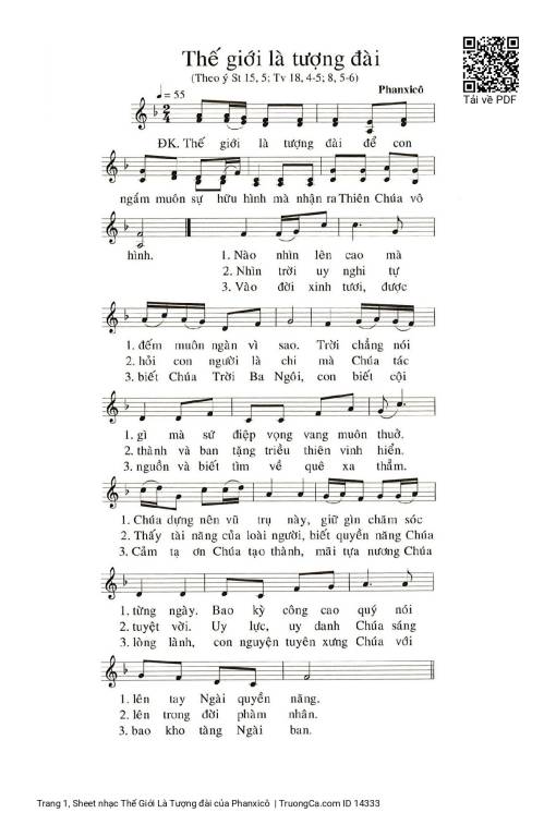 Sheet PDF of Thế Giới Là Tượng đài