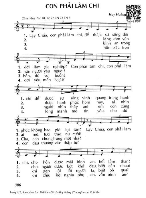 Sheet PDF of Con Phải Làm Chi