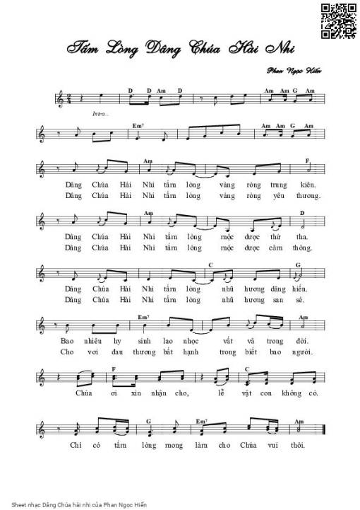 Sheet PDF of Dâng Chúa hài nhi