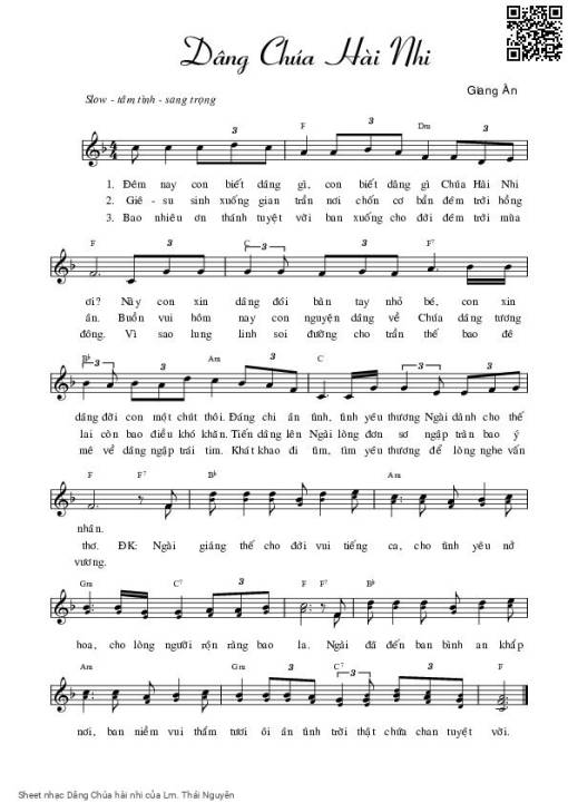 Sheet PDF of Dâng Chúa hài nhi
