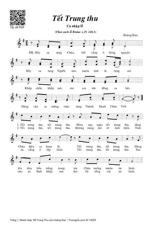 Sheet PDF of Tết Trung Thu