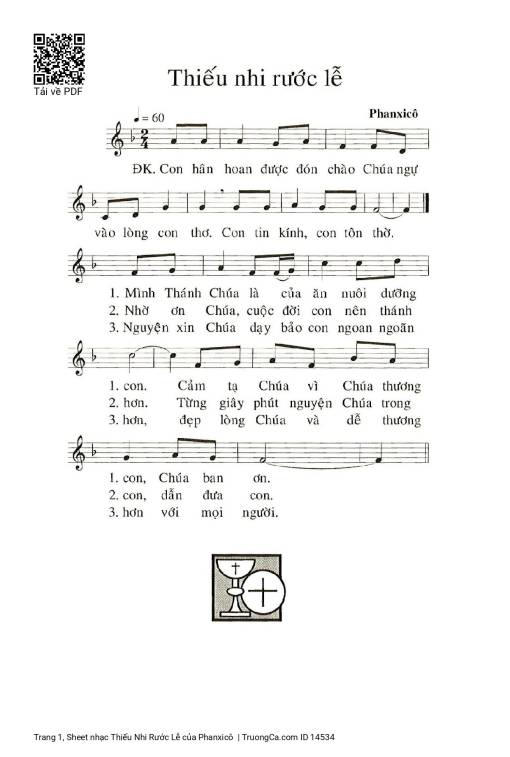 Sheet PDF of Thiếu Nhi Rước Lễ
