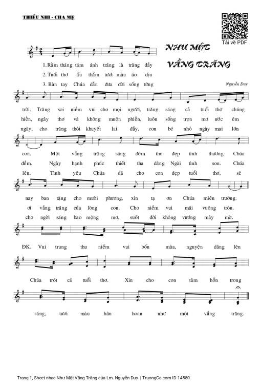 Sheet PDF of Như Một Vầng Trăng