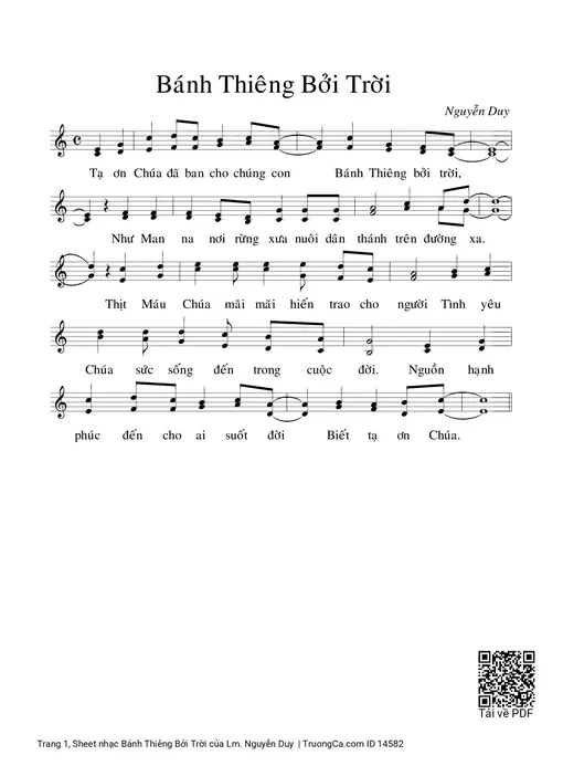 Sheet PDF of Bánh Thiêng Bởi Trời