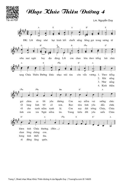 Sheet PDF of Nhạc Khúc Thiên đường 4