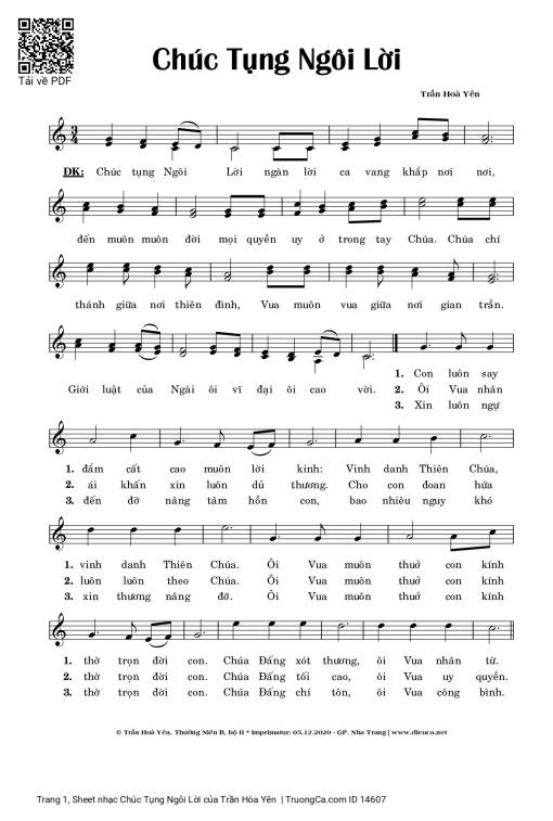 Chúc Tụng Ngôi Lời