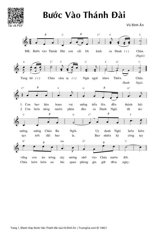 Sheet PDF of Bước Vào Thánh đài