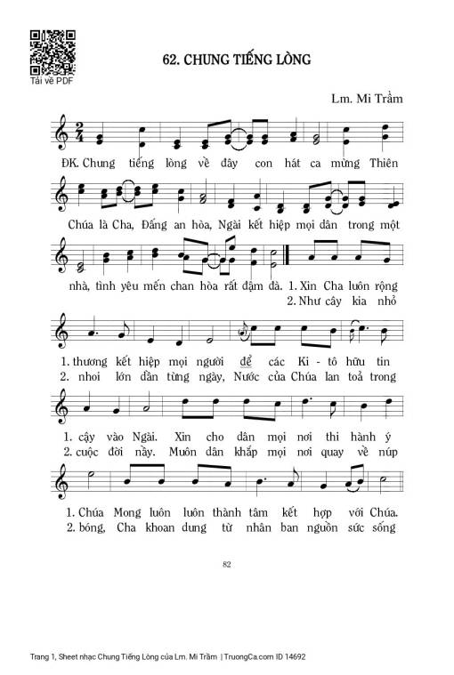 Sheet PDF of Chung Tiếng Lòng