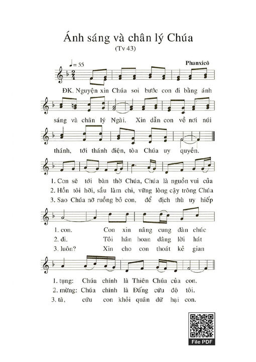 Sheet PDF of Ánh Sáng Và Chân Lý Chúa