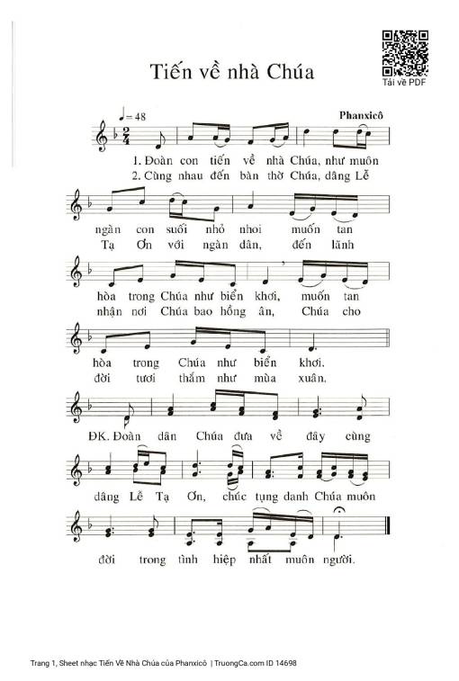 Sheet PDF of Tiến Về Nhà Chúa